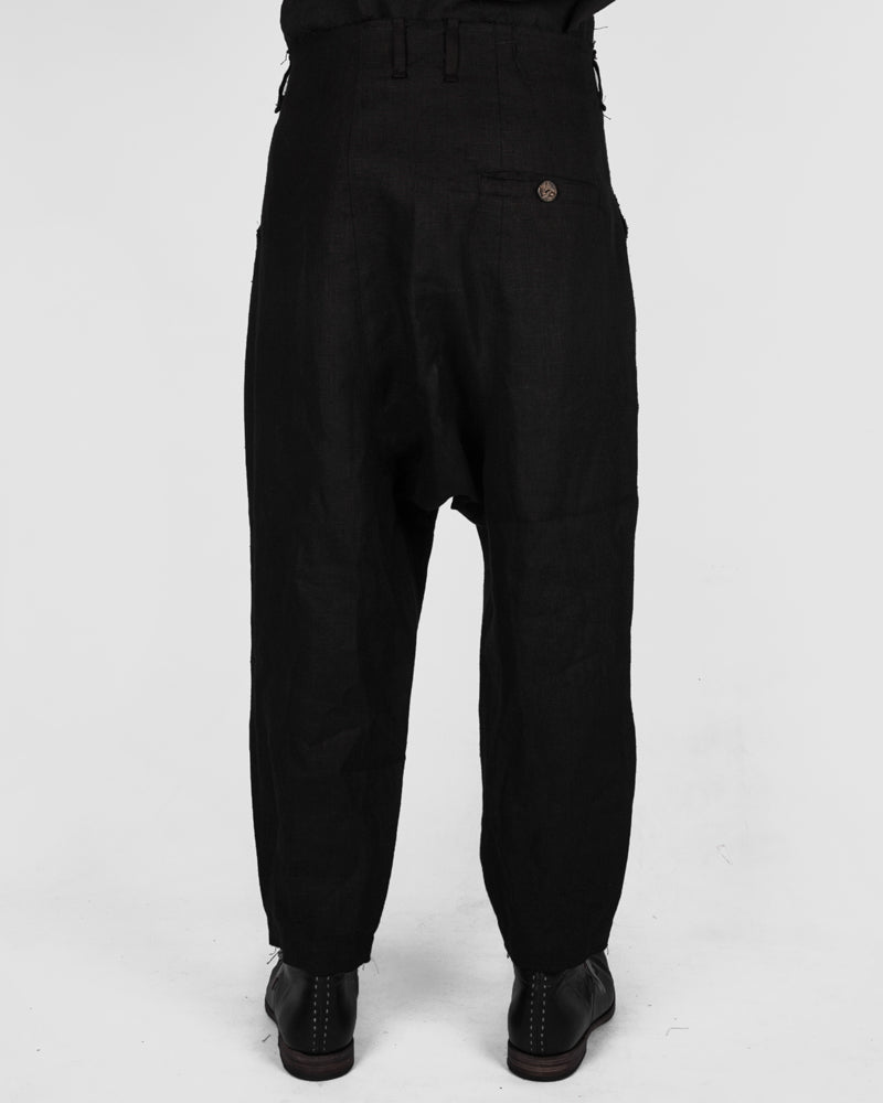 Atelier Aura - Johann deepcrotch lined trousers black - https://stilett.com/