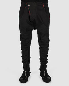 Zam Barrett - Red stitched drop pants - Stilett.com