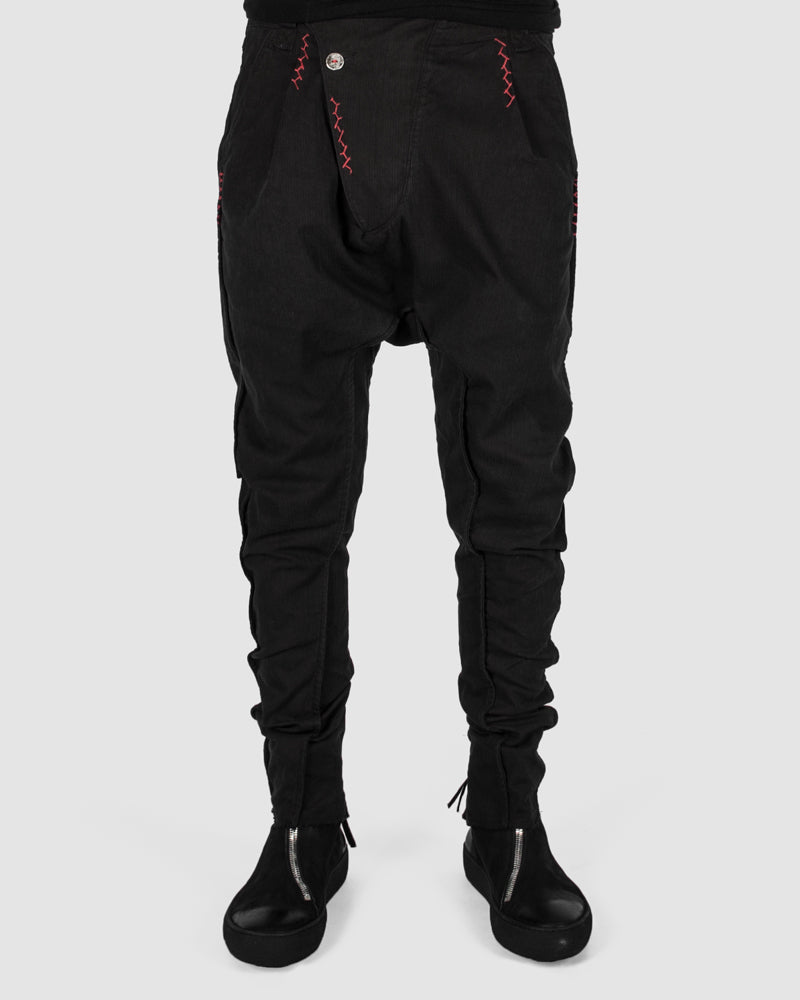 Zam Barrett - Red stitched drop pants - Stilett.com