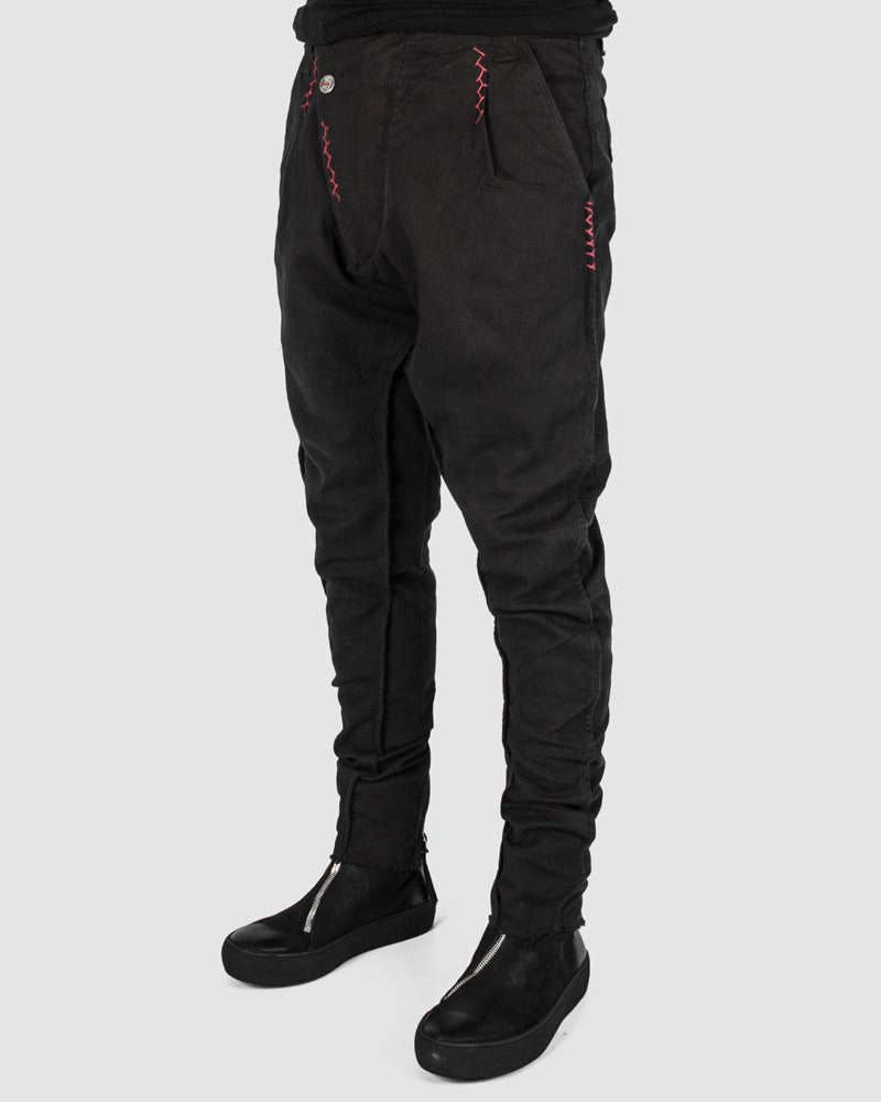 Zam Barrett - Red stitched drop pants - Stilett.com