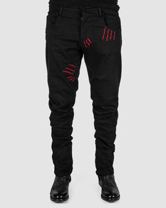 Zam Barrett - Red stitched pants - Stilett.com