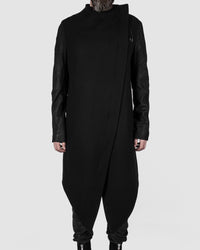 Army of me - Leather sleeved wool coat - Stilett.com