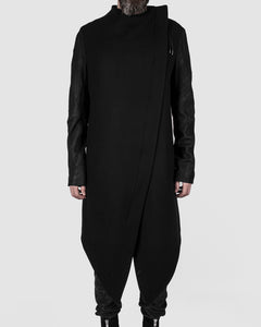 Army of me - Leather sleeved wool coat - Stilett.com