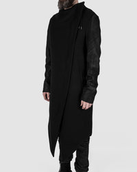 Army of me - Leather sleeved wool coat - Stilett.com