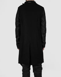 Army of me - Leather sleeved wool coat - Stilett.com