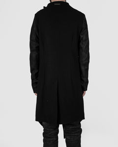 Army of me - Leather sleeved wool coat - Stilett.com