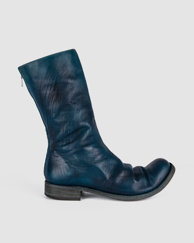 Atelier Aura - AAEB01 back zip tall boots - Ocean Blue - https://stilett.com/