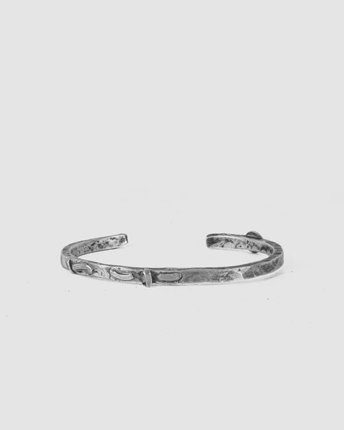 Engnell - Thick detailed oxidized silver bracelet - https://stilett.com/