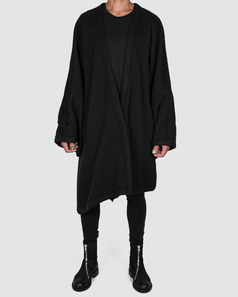 La haine inside us - Asymmetric wool over coat - Stilett.com