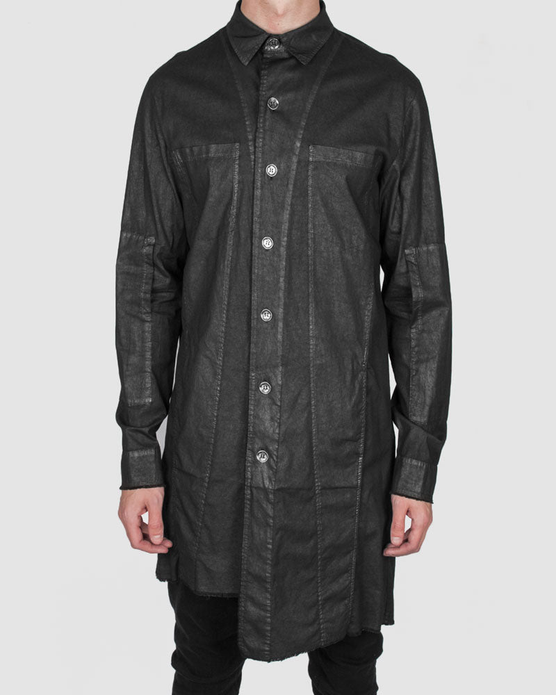 La haine inside us - Coated asymmetric shirt - Stilett.com