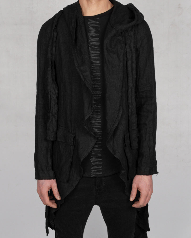 La haine inside us - Crumpled linen cardigan - Stilett.com