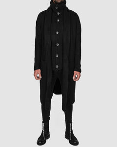 La haine inside us - Knitted long buttoned cardigan - Stilett.com