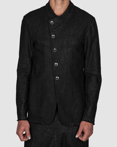 La haine inside us - Laminated buttoned stretch jacket - Stilett.com
