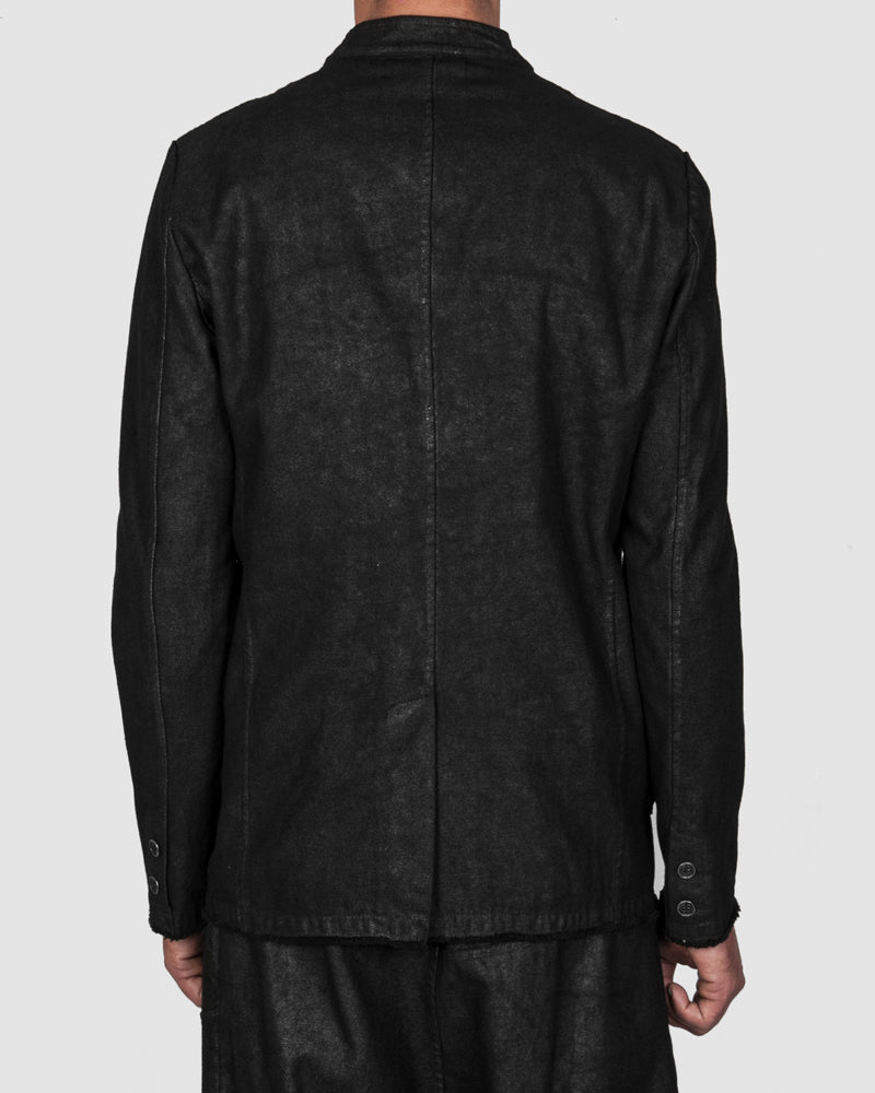 La haine inside us - Laminated buttoned stretch jacket - Stilett.com