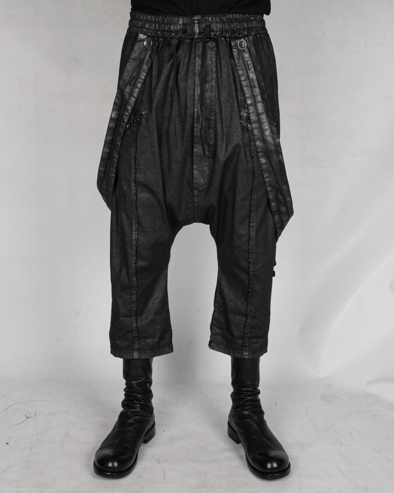 La haine inside us - Laminated suspender trousers - Stilett.com