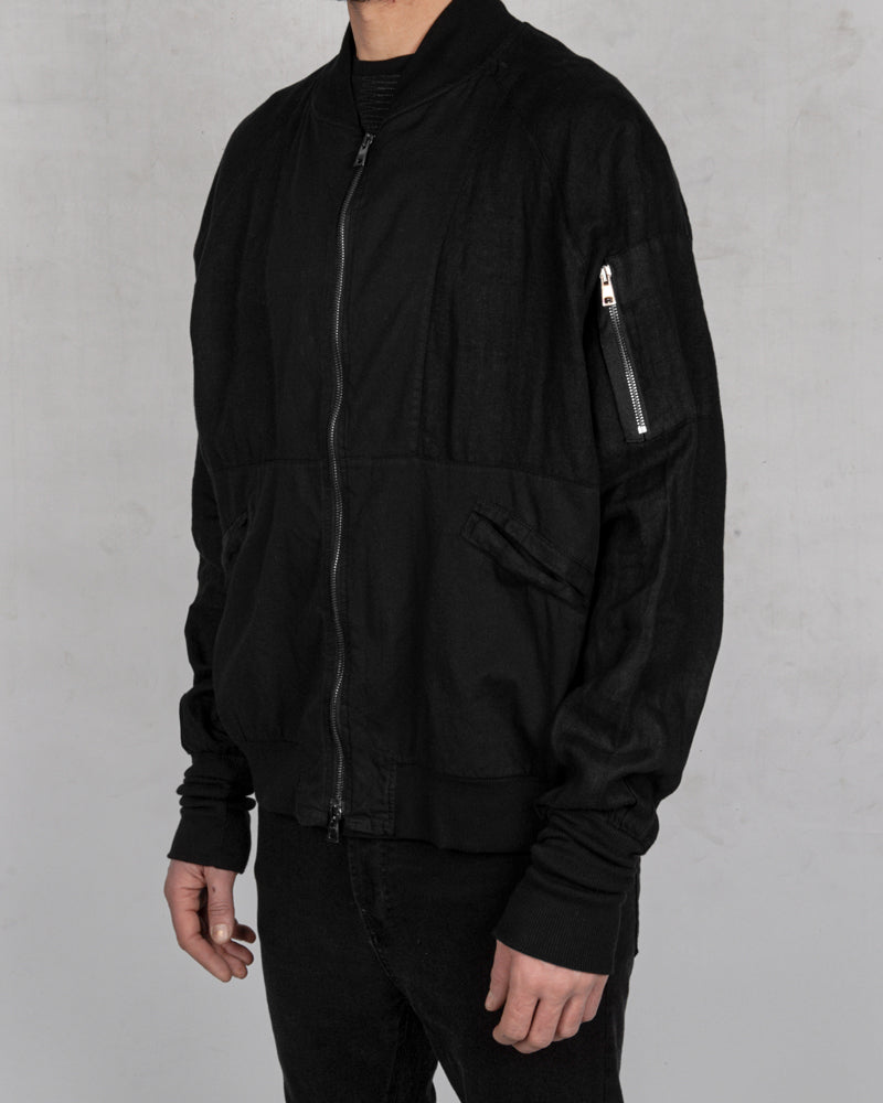 La haine inside us - Linen bomber jacket - Stilett.com