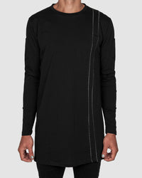 La haine inside us - Long sleeve contrast seam shirt black - Stilett.com