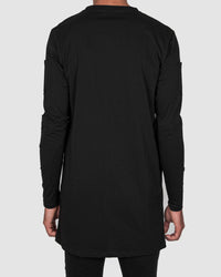 La haine inside us - Long sleeve contrast seam shirt black - Stilett.com