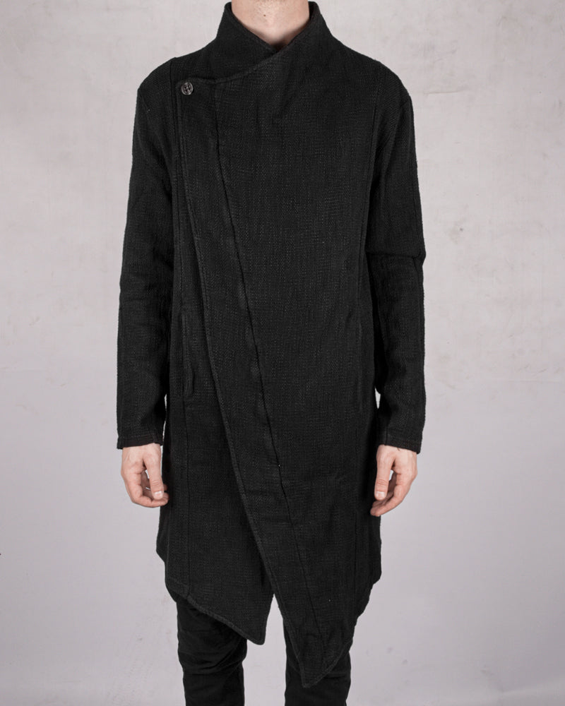 Asymmetric buckram jacket