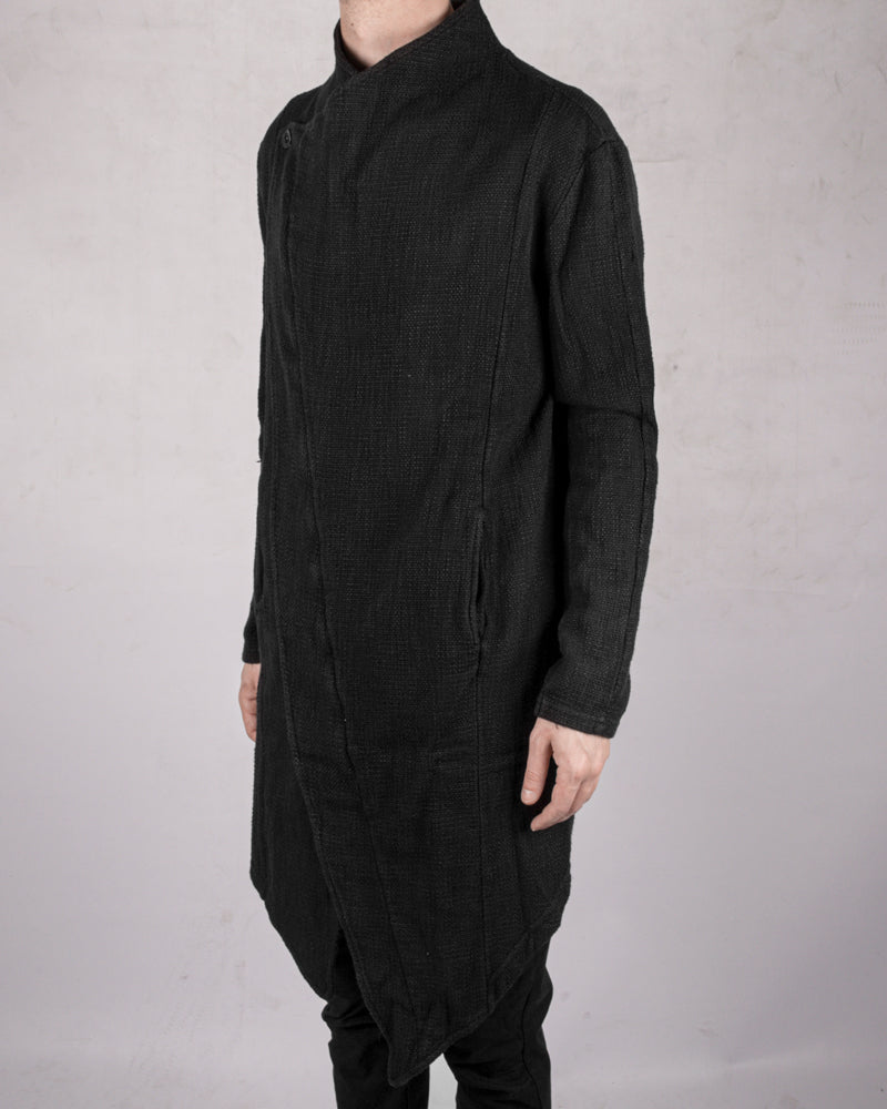 Asymmetric buckram jacket