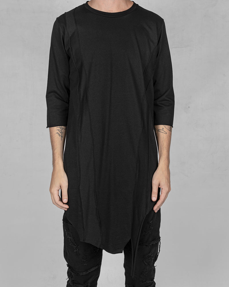 Asymmetric cotton t-shirt - 3/4 Sleeves