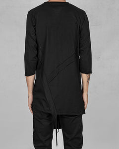 Asymmetric cotton t-shirt - 3/4 Sleeves