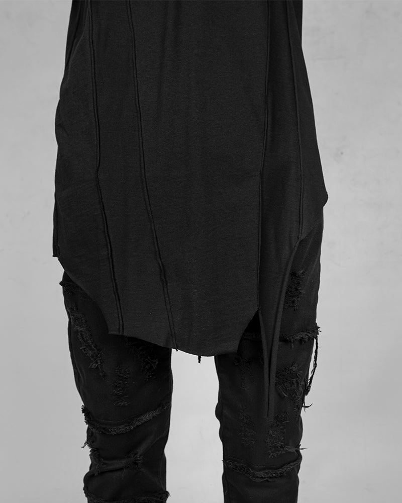 Asymmetric cotton t-shirt - 3/4 Sleeves