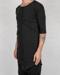 La haine inside us - Asymmetric crew neck jersey t-shirt black - Stilett.com