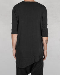La haine inside us - Asymmetric crew neck jersey t-shirt black - Stilett.com