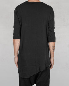 La haine inside us - Asymmetric crew neck jersey t-shirt black - Stilett.com