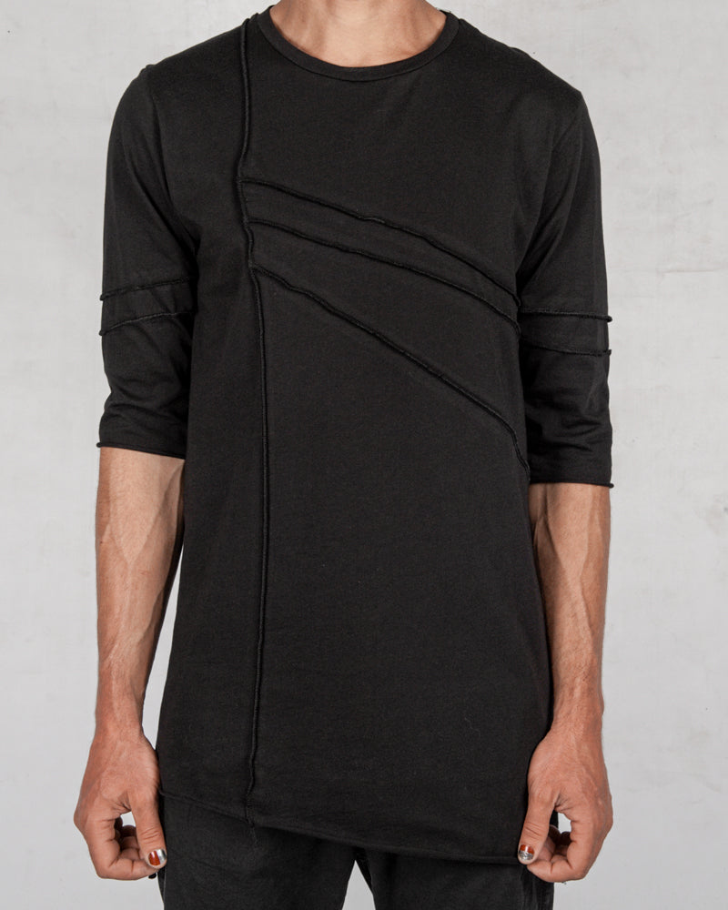 La haine inside us - Asymmetric reverse seam tshirt black - Stilett.com
