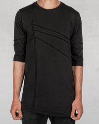 La haine inside us - Asymmetric reverse seam tshirt black - Stilett.com