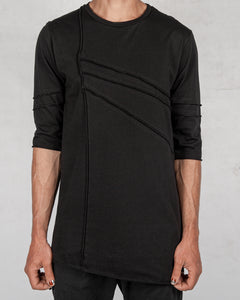 La haine inside us - Asymmetric reverse seam tshirt black - Stilett.com