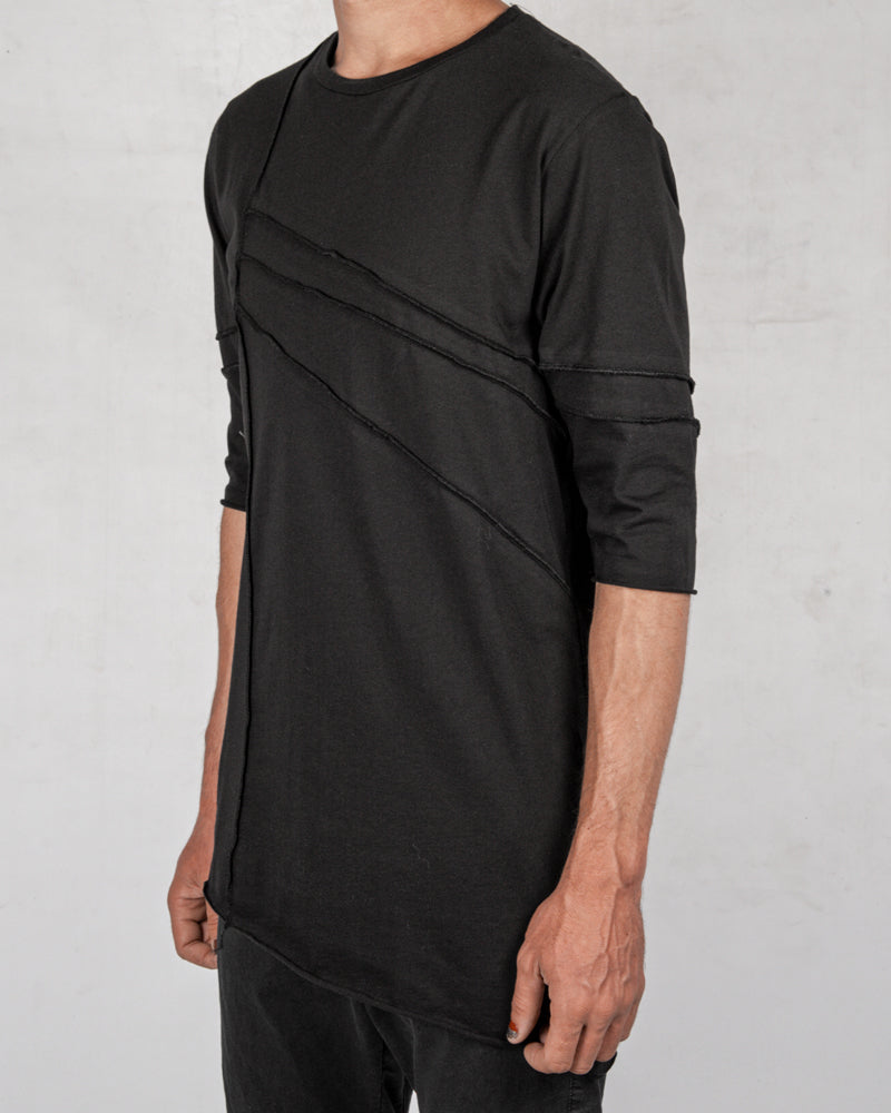 La haine inside us - Asymmetric reverse seam tshirt black - Stilett.com