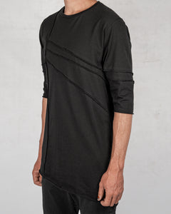La haine inside us - Asymmetric reverse seam tshirt black - Stilett.com