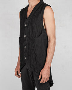 La haine inside us - Buttoned linnen vest - Stilett.com