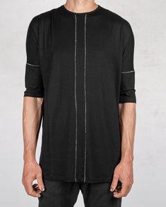 La haine inside us - Contrast seam long tshirt black - Stilett.com