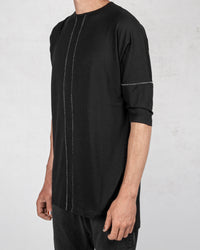 La haine inside us - Contrast seam long tshirt black - Stilett.com