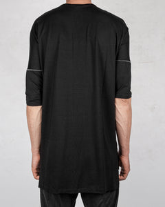 La haine inside us - Contrast seam long tshirt black - Stilett.com