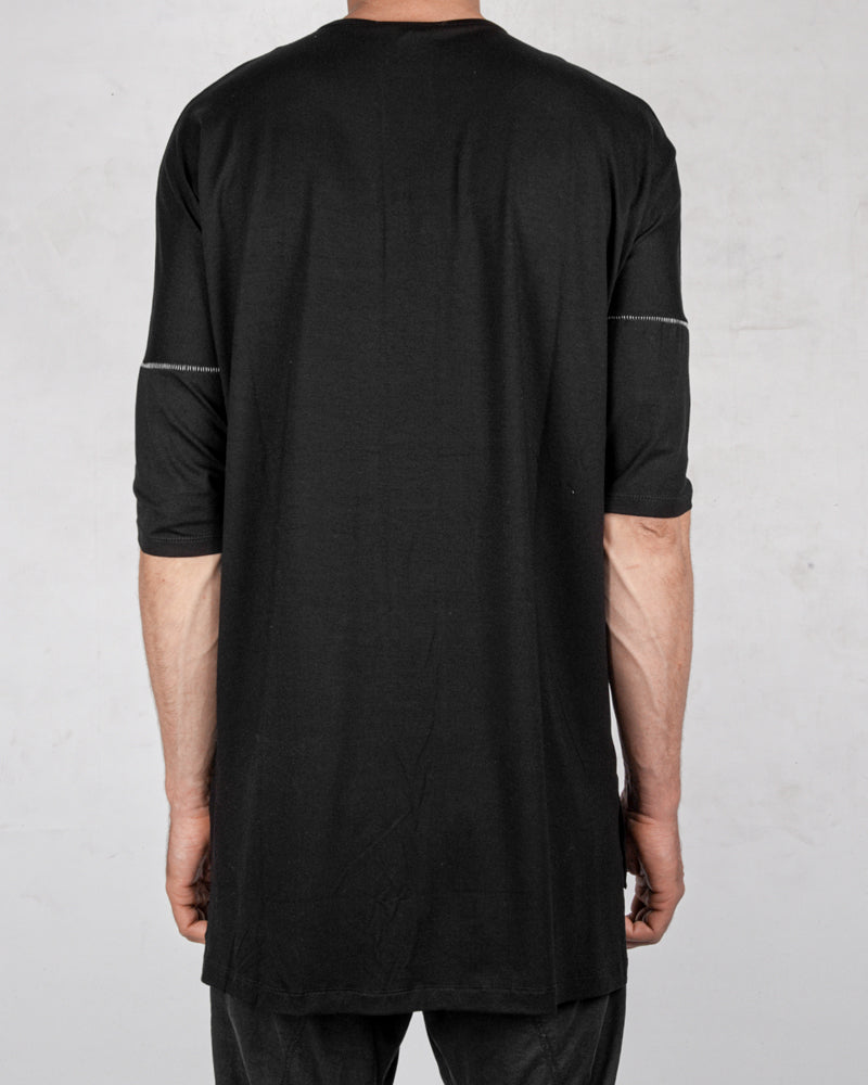 La haine inside us - Contrast seam long tshirt black - Stilett.com