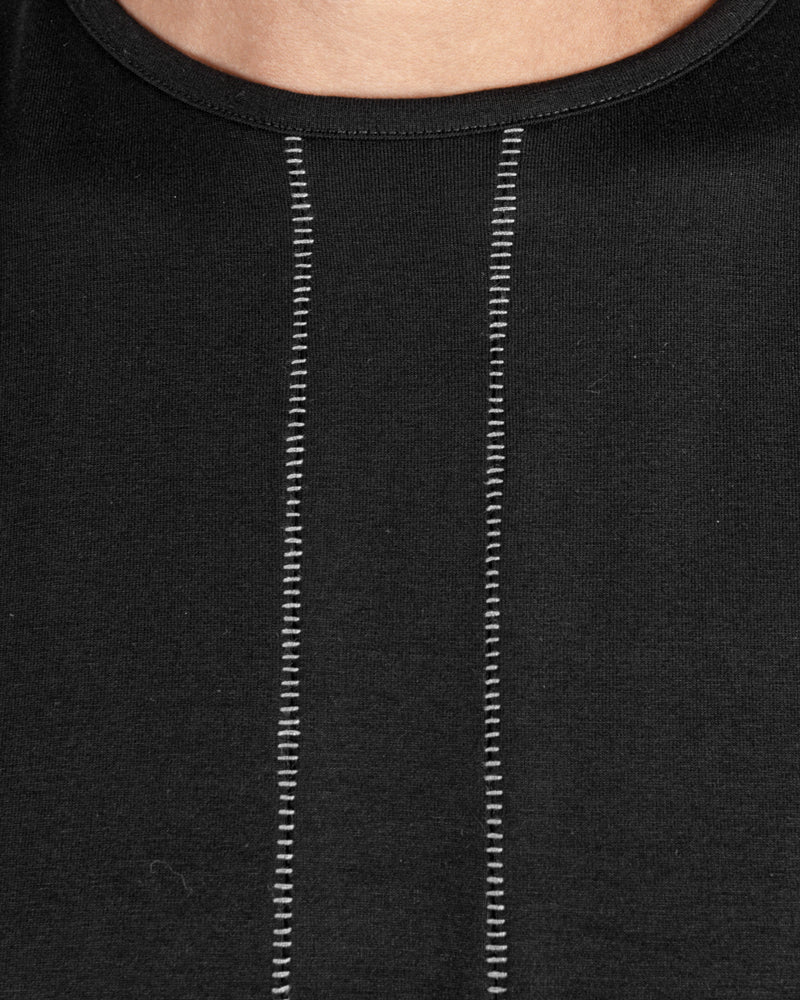 La haine inside us - Contrast seam long tshirt black - Stilett.com
