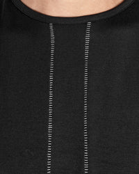 La haine inside us - Contrast seam long tshirt black - Stilett.com