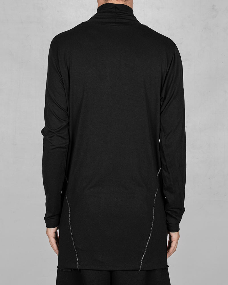 Contrast seam turtle neck shirt