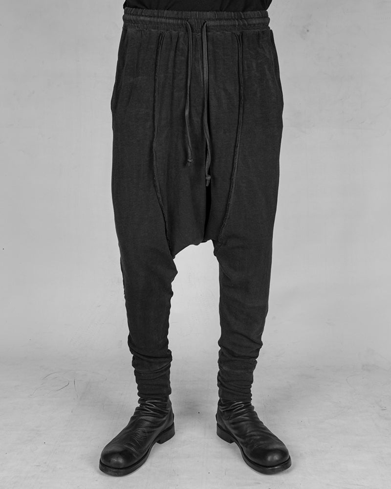 Drop crotch cotton jerey trousers