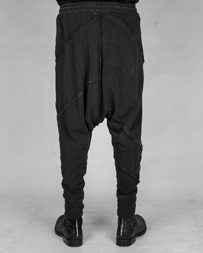Drop crotch cotton jerey trousers