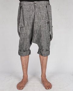 La haine inside us - Drop crotch linen trouser grey - Stilett.com