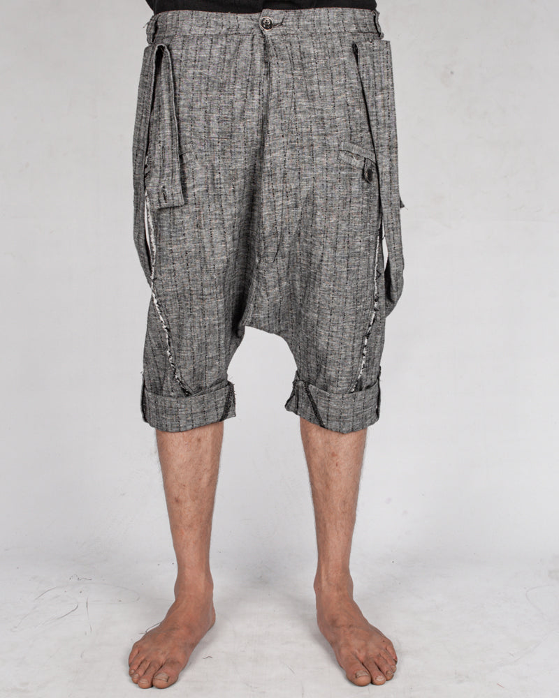 La haine inside us - Drop crotch linen trouser grey - Stilett.com