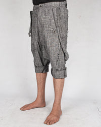 La haine inside us - Drop crotch linen trouser grey - Stilett.com