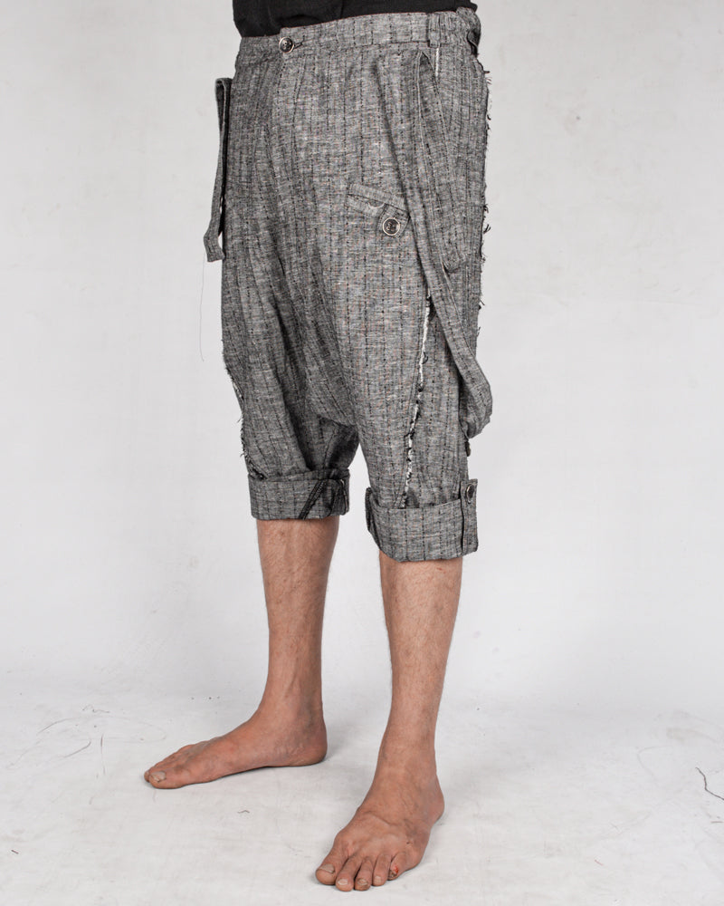 La haine inside us - Drop crotch linen trouser grey - Stilett.com