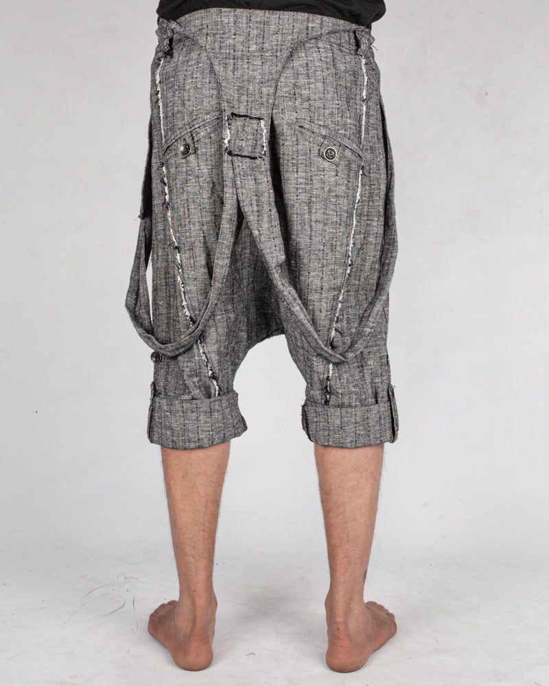 La haine inside us - Drop crotch linen trouser grey - Stilett.com